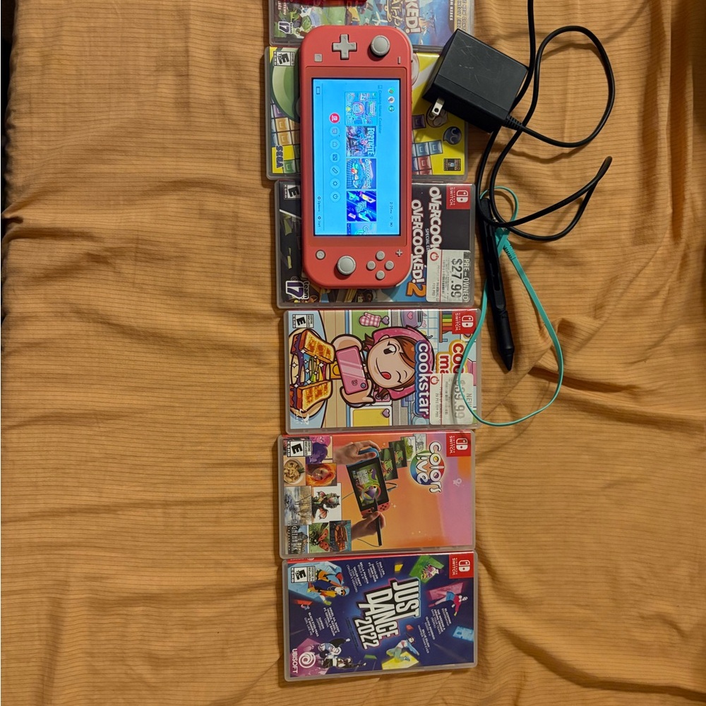 Nintendo Switch Lite Pink Console with Games